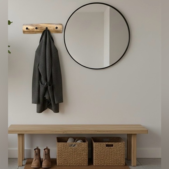 ASPEN Wood Half Log Coat Rack HANDMADE French Cleat Rustic Cottage Colorado